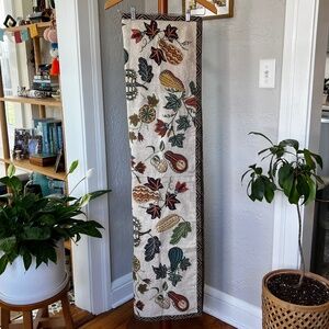 Pottery Barn Aldo Pumpkin Embroidered Cotton/Linen Table Throw